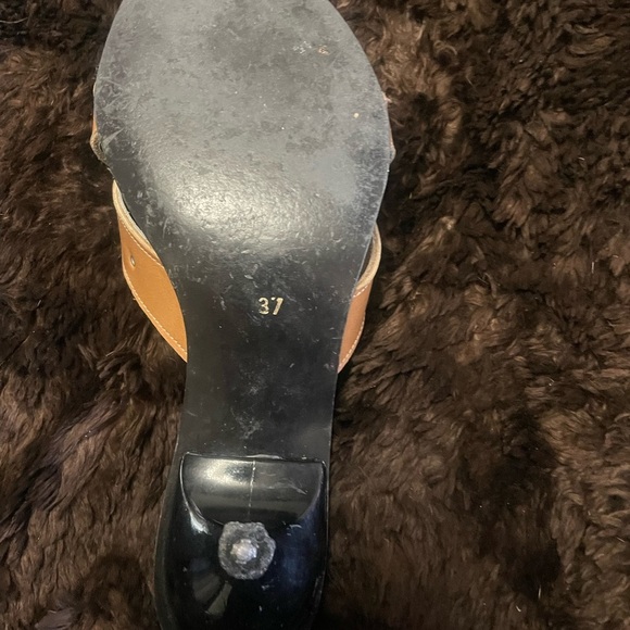 Honey kitten heel Italian leather sandals size 7 - Picture 5 of 12